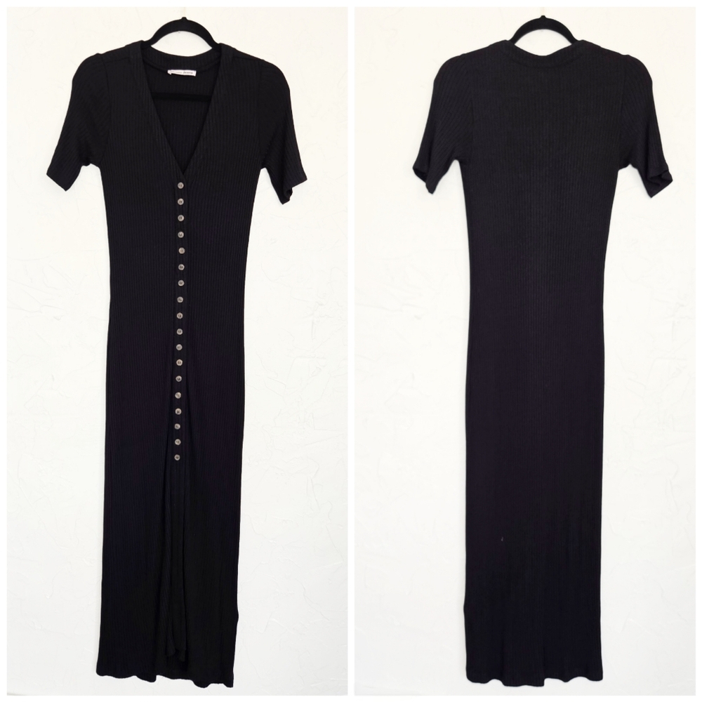Reformation Ribbed Button Front Neada Knit Dress, S - Picture 2 of 11